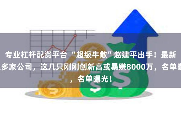 专业杠杆配资平台 “超级牛散”赵建平出手！最新买入多家公司，这几只刚刚创新高或暴赚8000万，名单曝光！